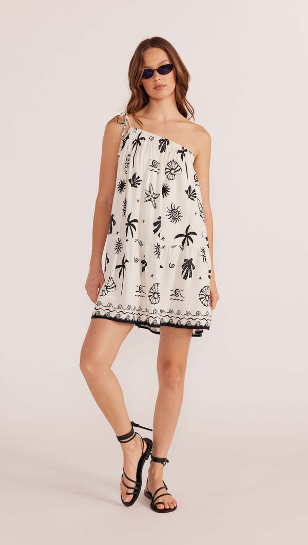 Minkpink Shell One Shoulder Mini Dress