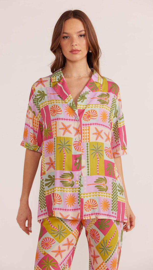 Minkpink Under The Sea Oversized Shirt