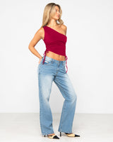 Rusty Lani One Shoulder Rouched Top