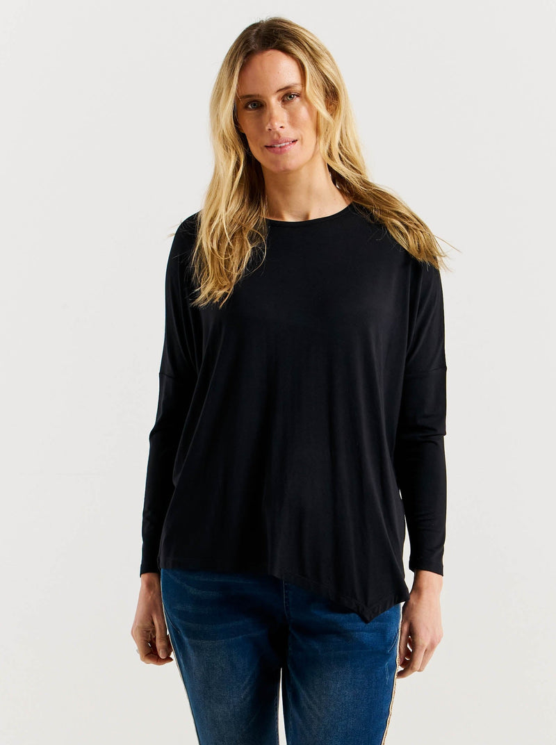 Betty Basics Clemont Aysmmetrical Bamboo Top