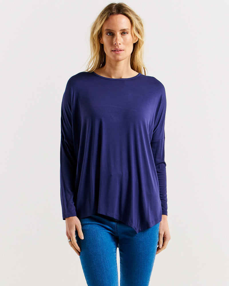 Betty Basics Clemont Aysmmetrical Bamboo Top