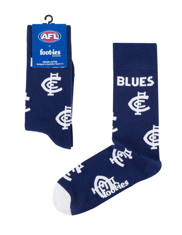 Foot-ies Carlton Blues Mascot Organic Cotton Sock