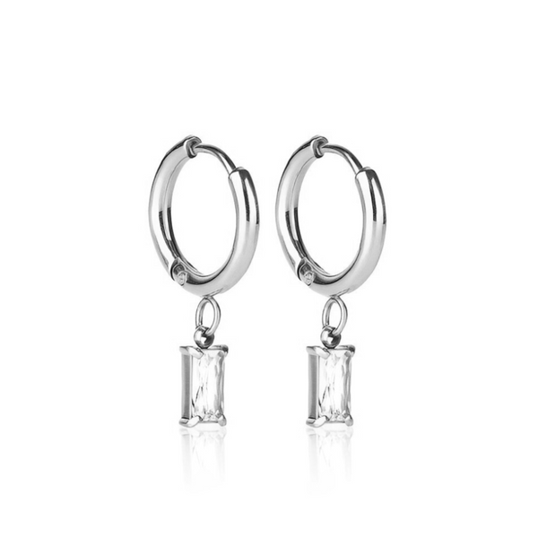 Ever Luxe Silver Drop Earrings