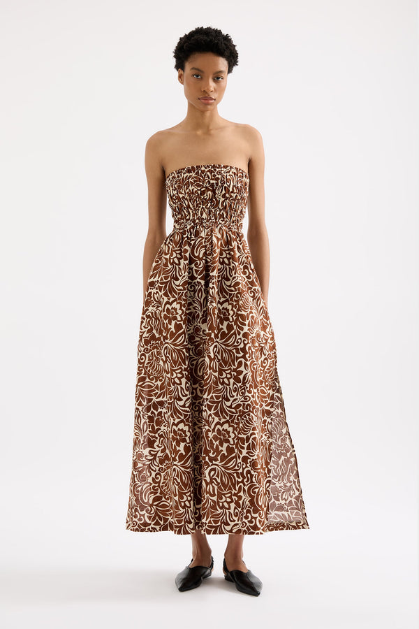 Nude Lucy Florense Shirred Maxi Dress