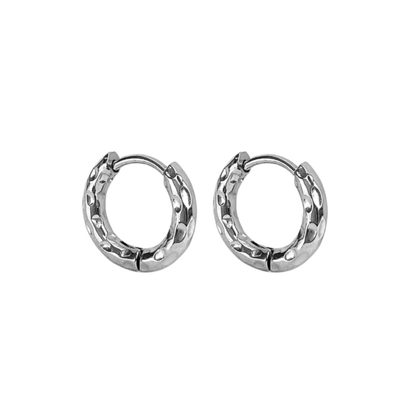 Ever Wave Silver Huggie Earrings