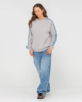 Rusty Racing Stripes 2.0 Oversized Fleece Crew