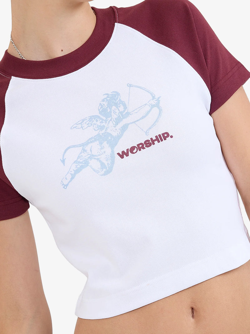 Worship Cherub Raglan Micro Tee