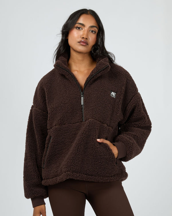 All About Eve Amara Quarter Zip Teddy Crew