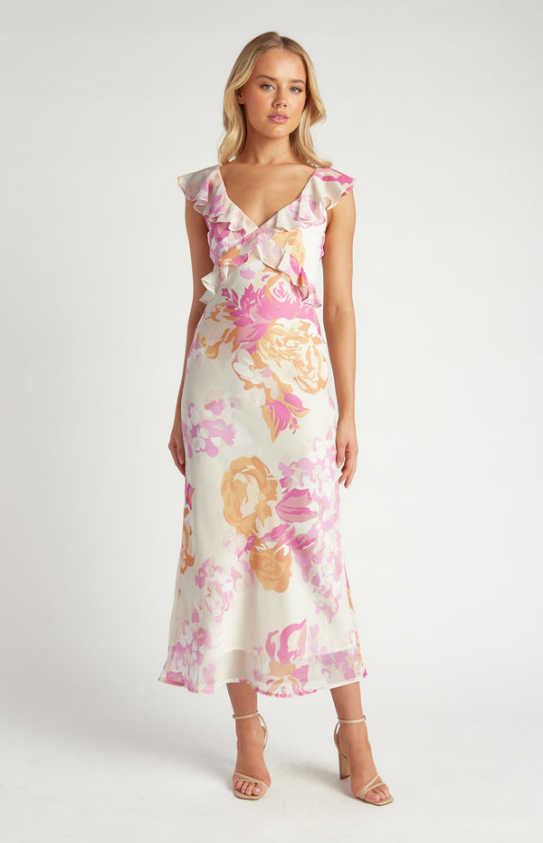 Style State Floral Chiffon Midi Dress